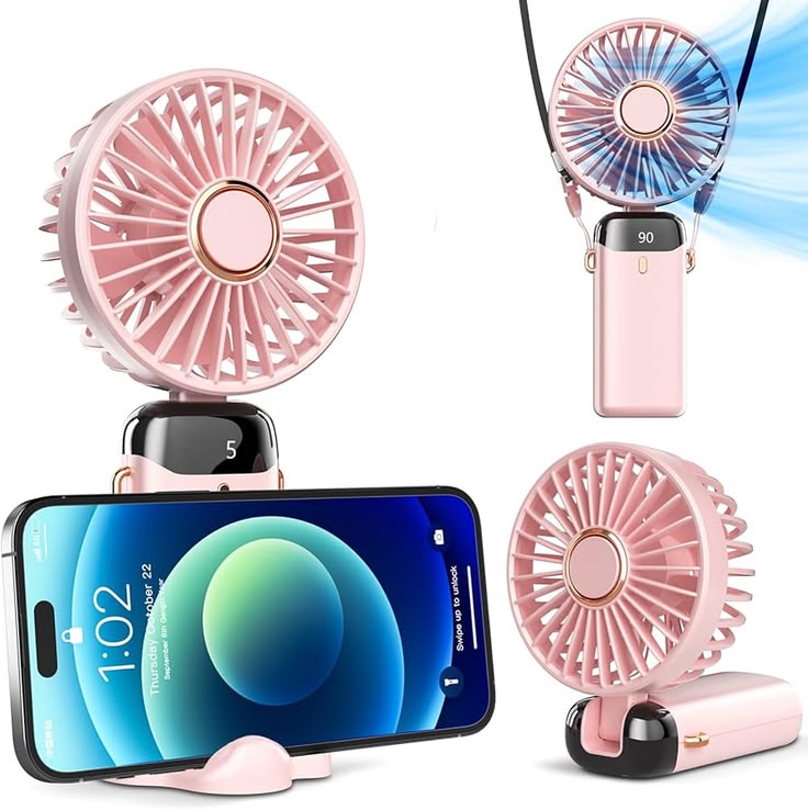 3-in-1 Portable Rechargeable Mini Fan with Power Bank & Phone Stand