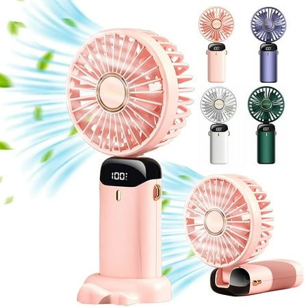 3-in-1 Portable Rechargeable Mini Fan with Power Bank & Phone Stand