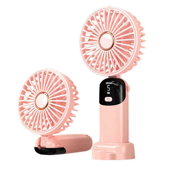 3-in-1 Portable Rechargeable Mini Fan with Power Bank & Phone Stand